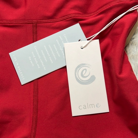 ⭐️NWT (118$) Johnny Was Calme endurance high waist leggings red stripe sz M #2 - Picture 4 of 7